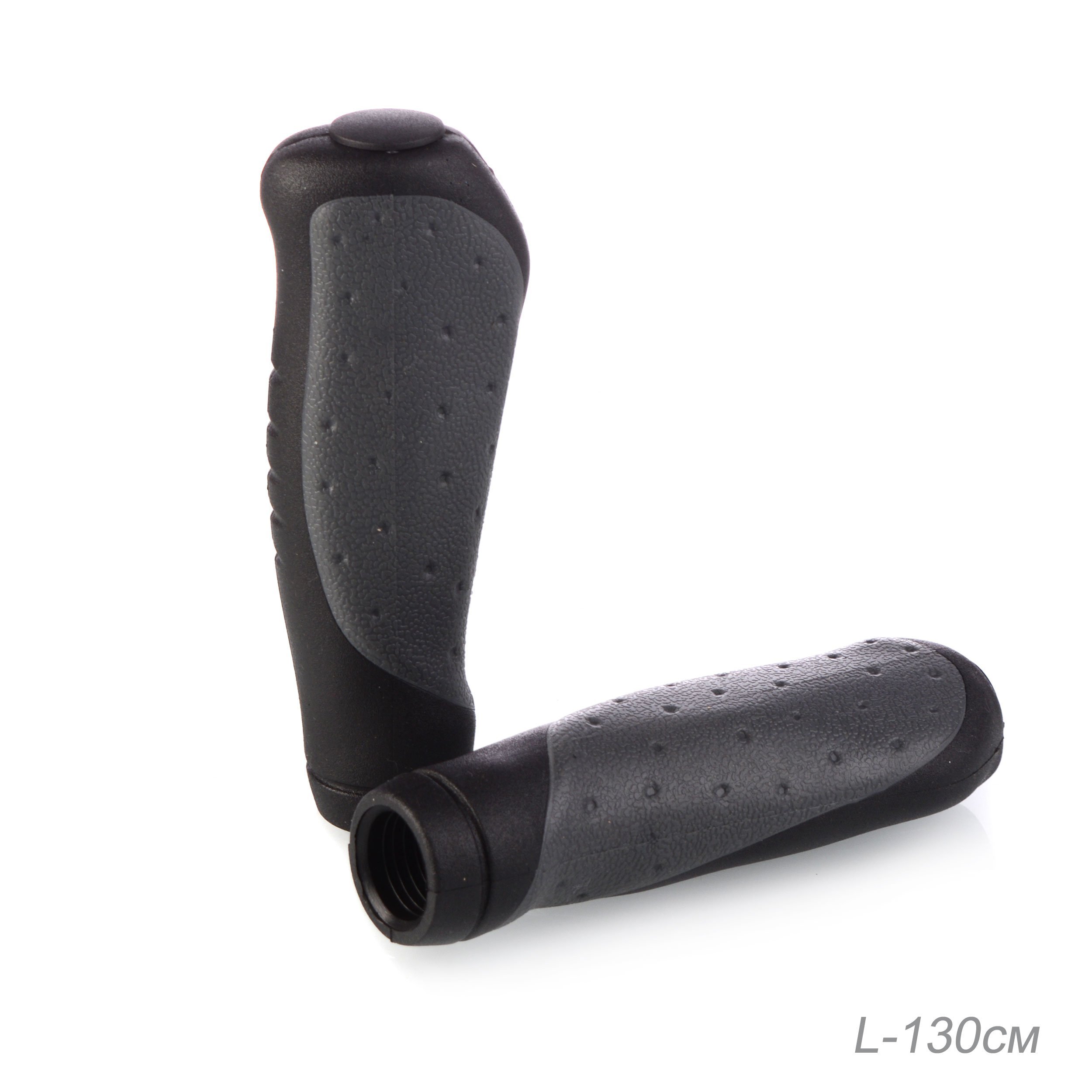 Грипсы для велосипеда COMIRON KS-G12 130 мм, TPE, с заглушками, серые, 2 шт.