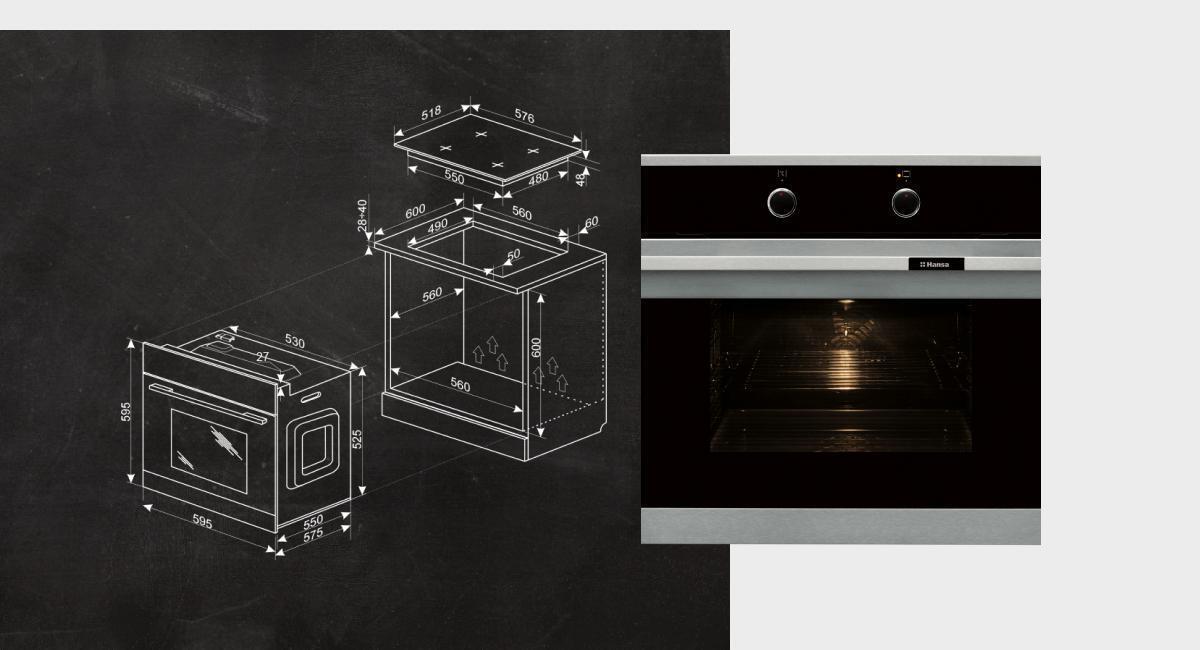 Встраиваемый электрический духовой шкаф hansa boei62000015