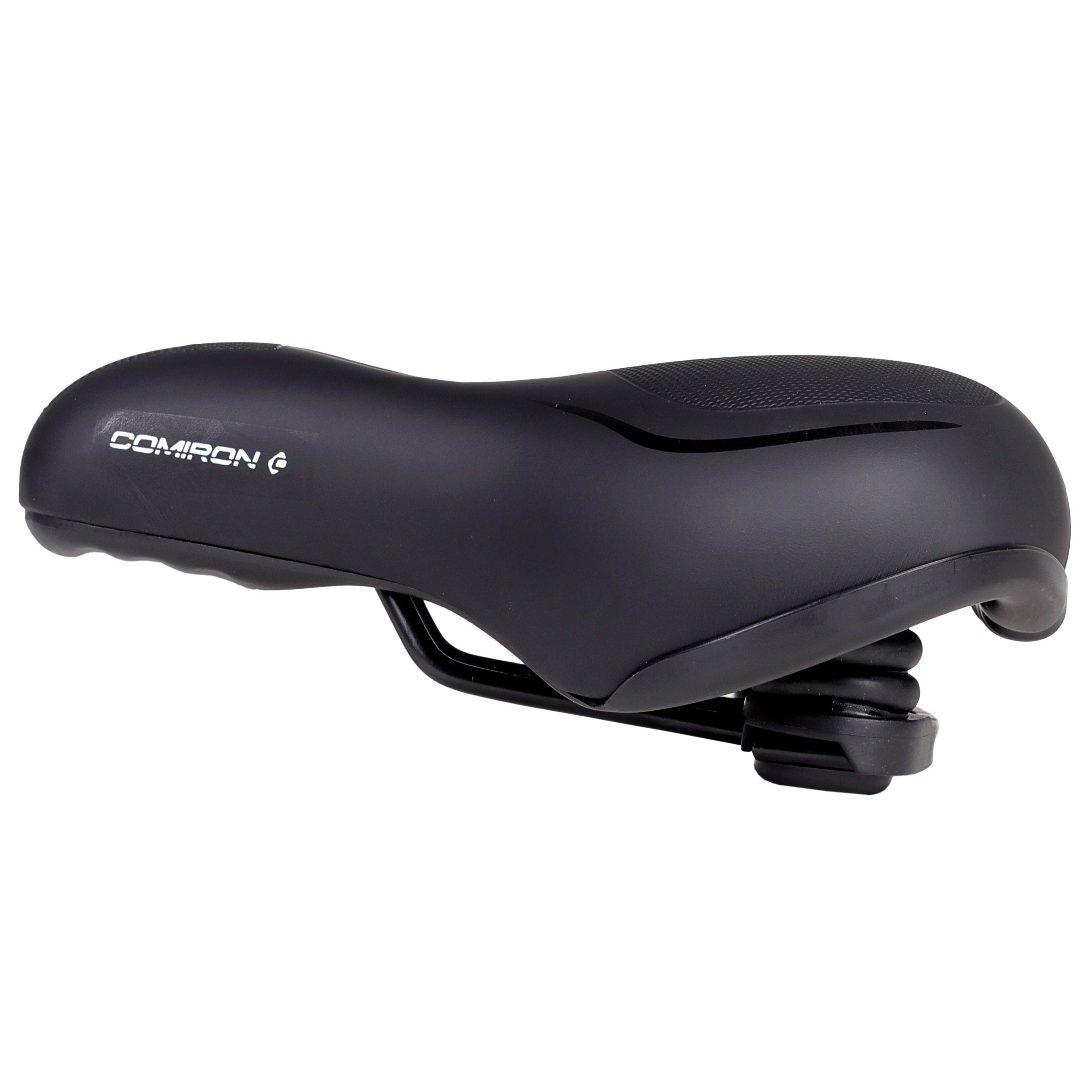 Седло велосипедное комфортное COMIRON TOKYO C012 265x220, технологии: ED, MEMORY FOAM, полиуретан с пресс. принтом, чёрный, зелёный Седло велосипедное комфортное COMIRON TOKYO C012 265x220, технологии: ED, MEMORY FOAM, полиуретан с пресс. принтом, чёрный, зелёный