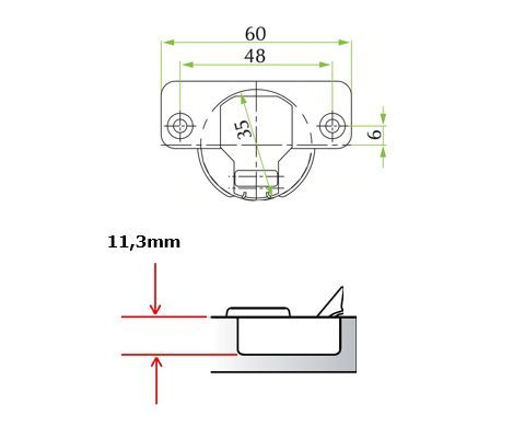 Петля мебельная dwg