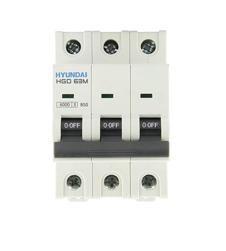 АвтоматическийвыключательHDHGD63M3PMBS0000C000503полюса,50А,токк.з.6kA,хар-каB(STANDARD)