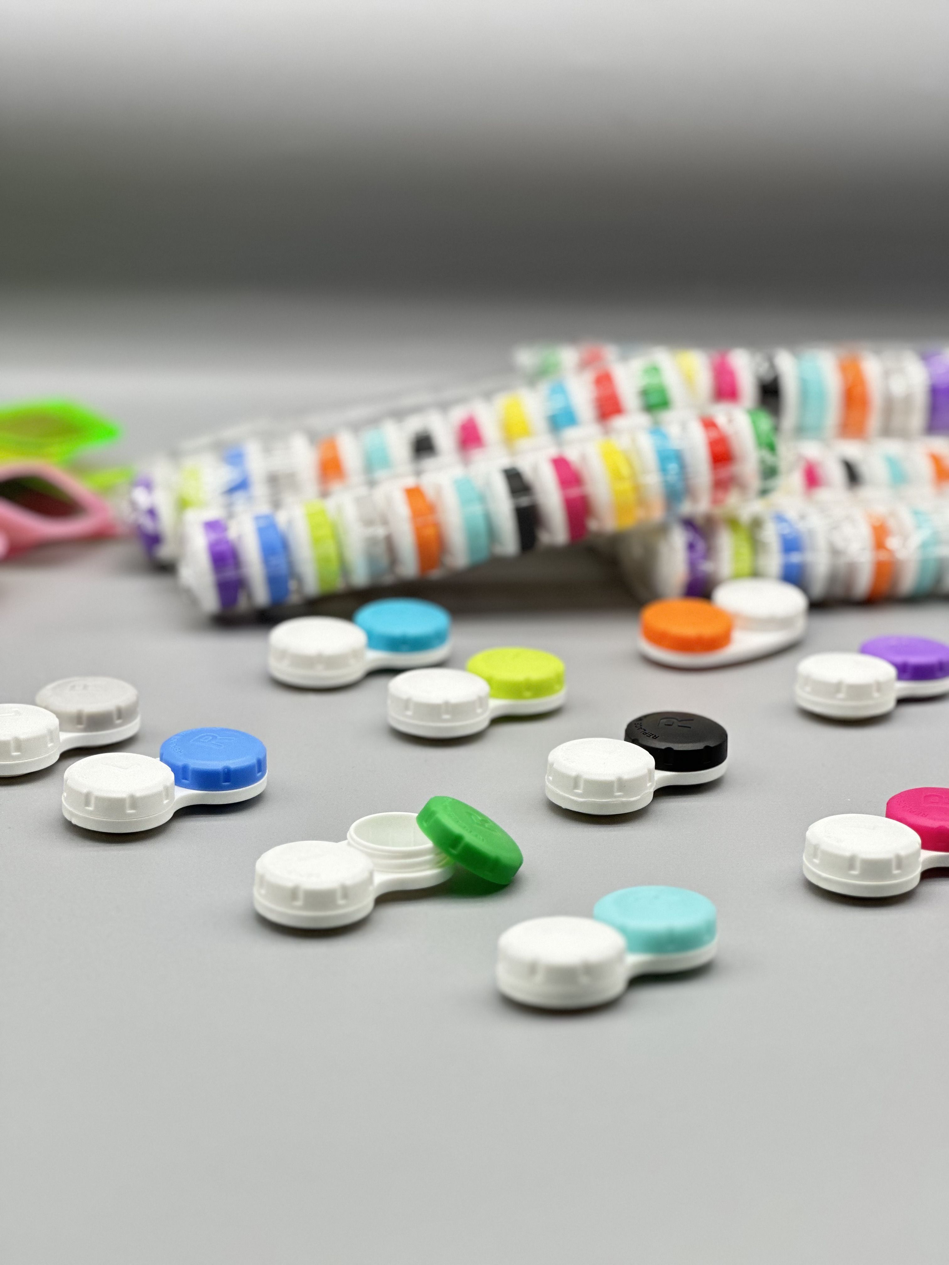 Контейнер для линз контактных набор 12 штук; подарок пинцет для линз ...