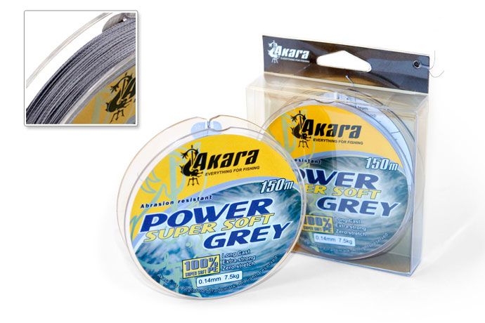 Шнур Akara Power Super Soft Grey 150 м 0,25