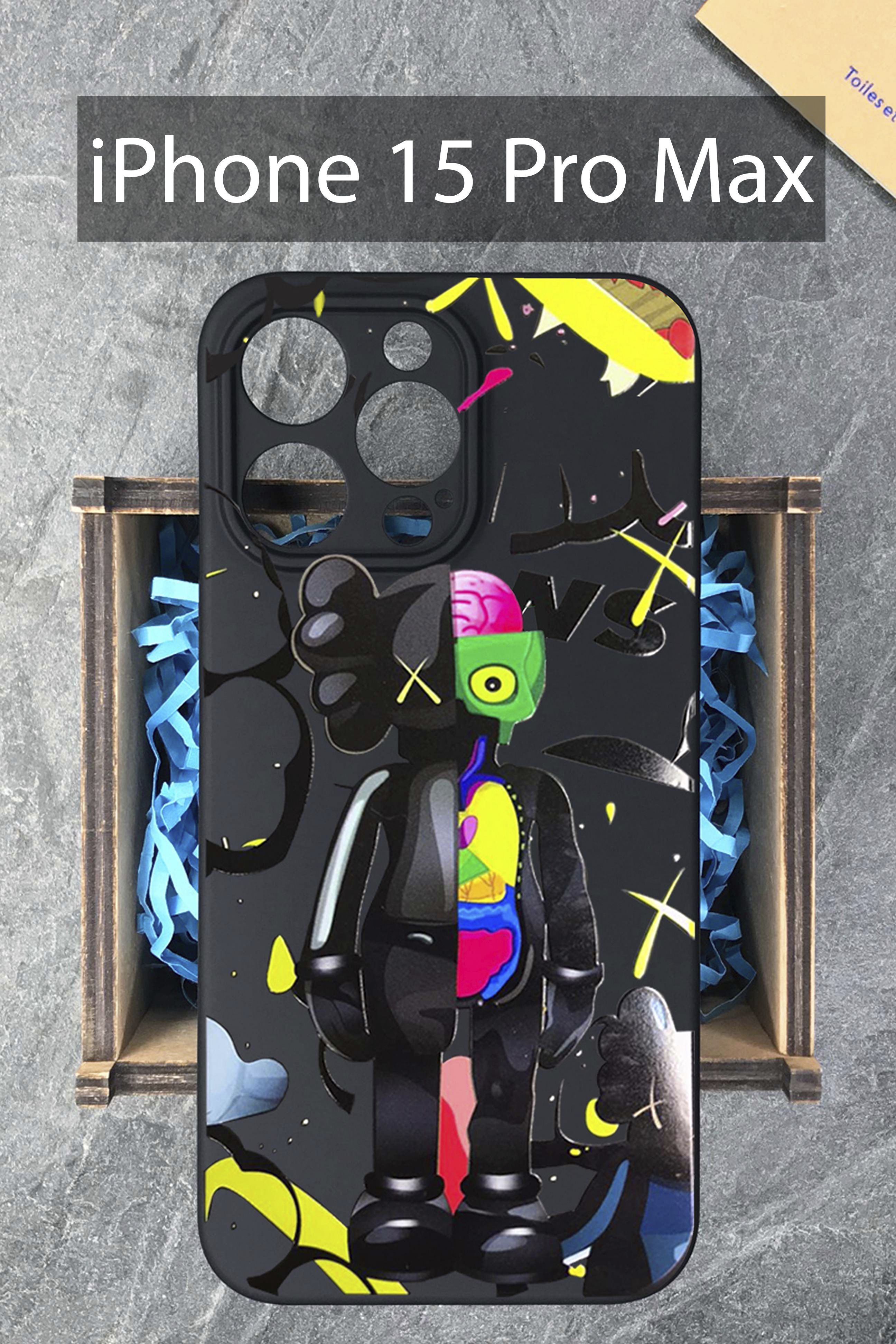 Чехол на iPhone 15 Pro Max на Айфон 15 Про Макс с принтом Kaws