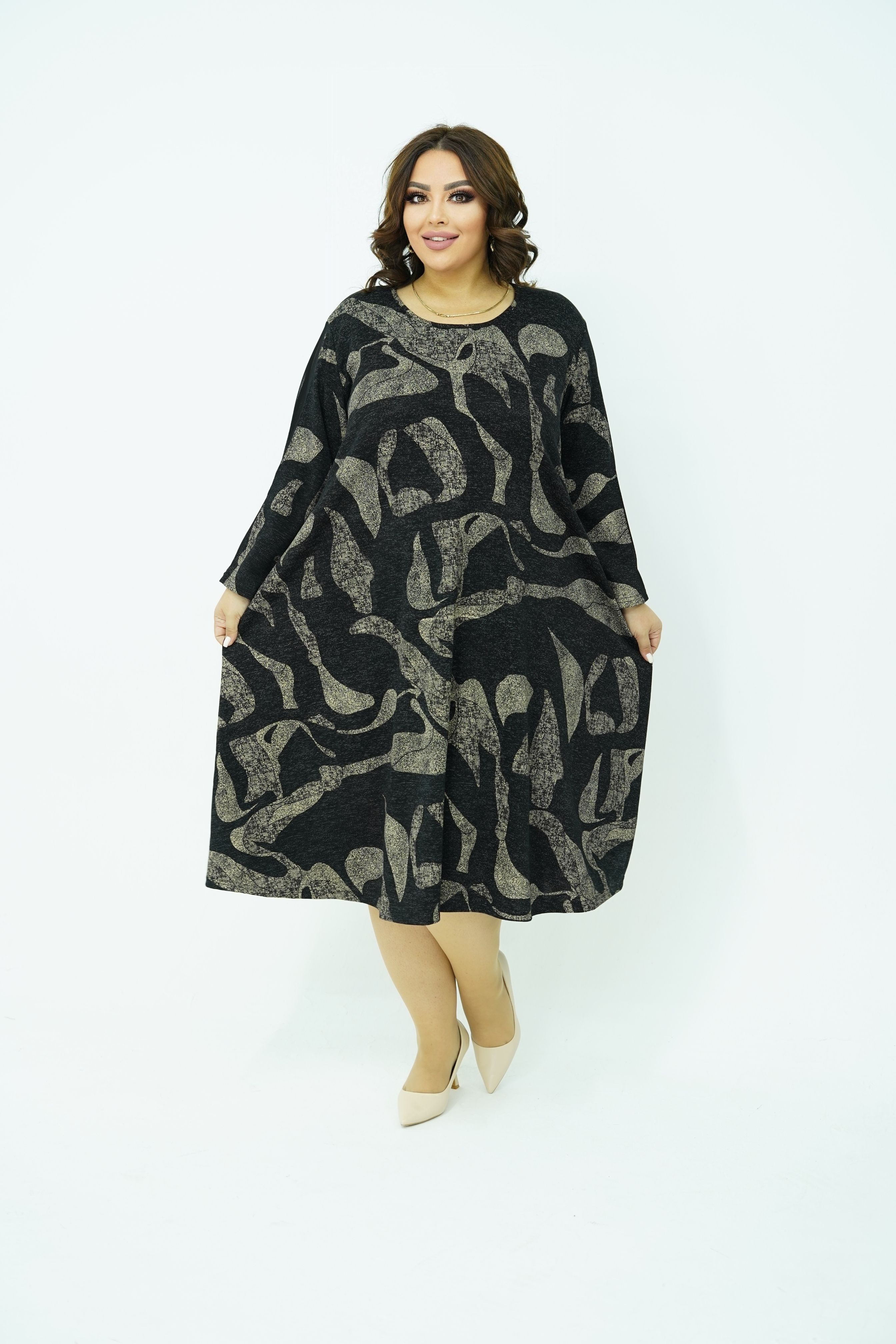 Платье женское больших размеров, трапеция, а силуэт. Омелия 60 размер ...