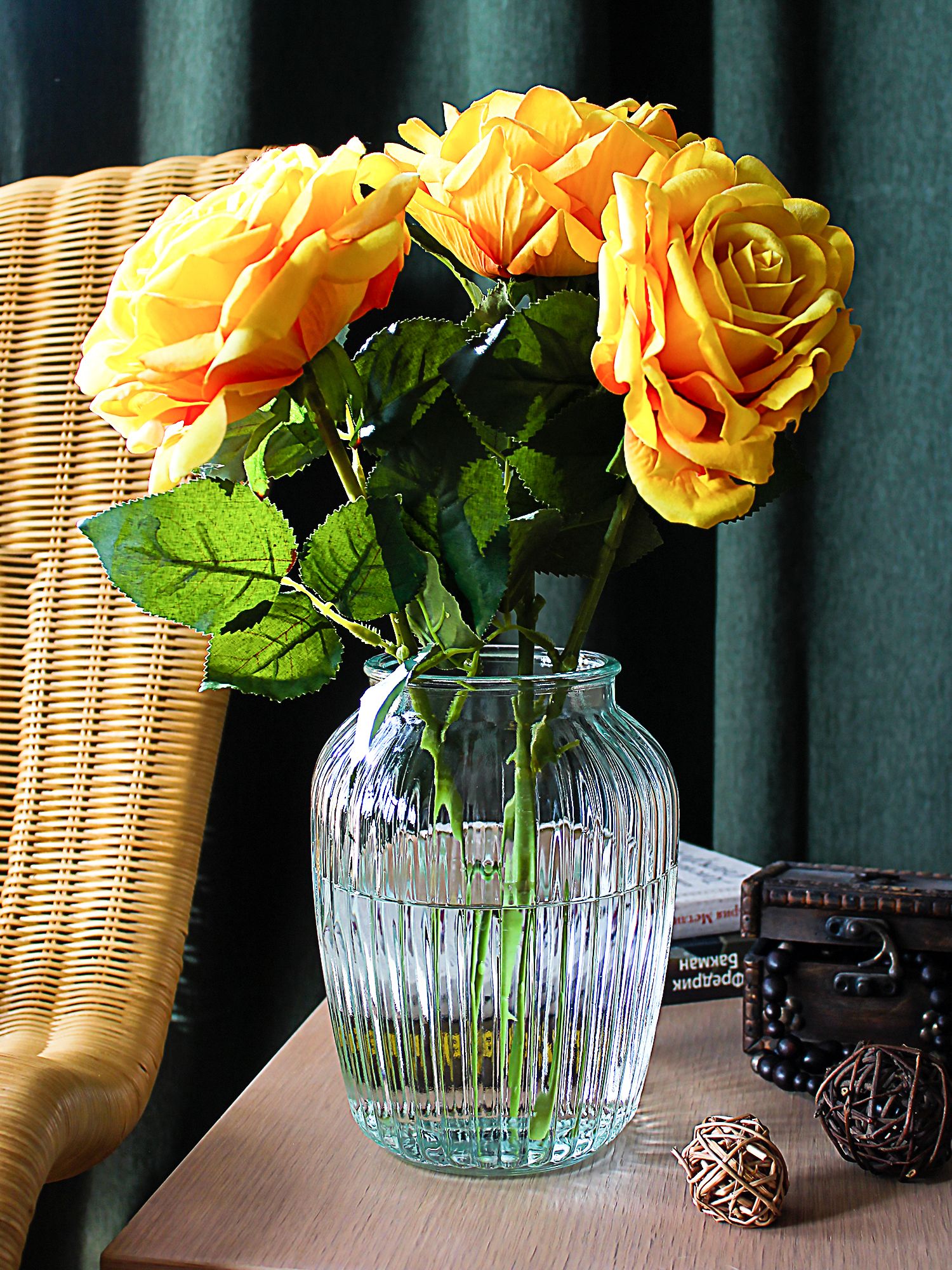 Ваза для цветов , для декора стеклянная, 19.5 см - купить вазу в ...