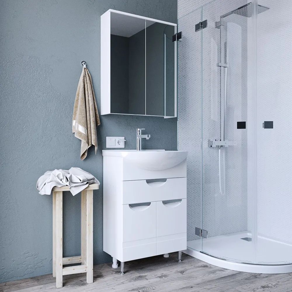 Тумба с раковиной в ванную, тумба для ванной IKA Адель 60 600х440х870 ...