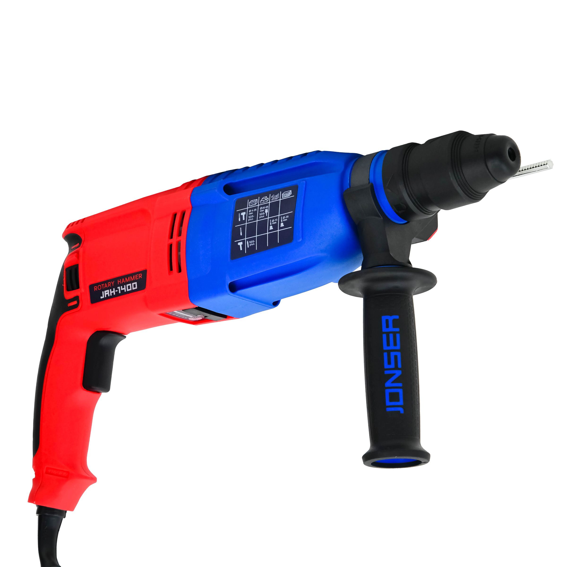 Перфоратор электрический Jonser JRH-1400 от сети, 1400 Вт, кейс+набор ...