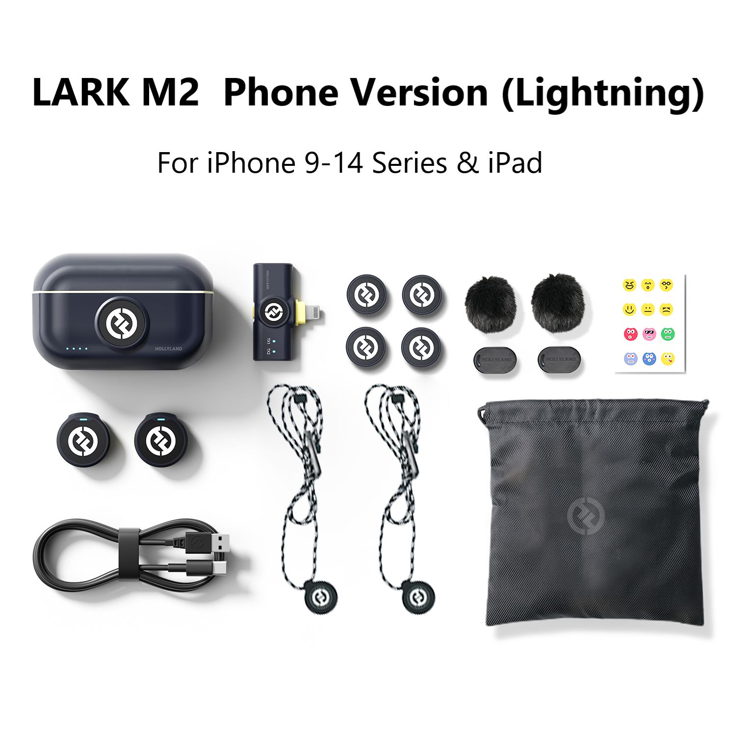 Hollyland Микрофон петличный Lark M2 для Phone(Lightning), черный