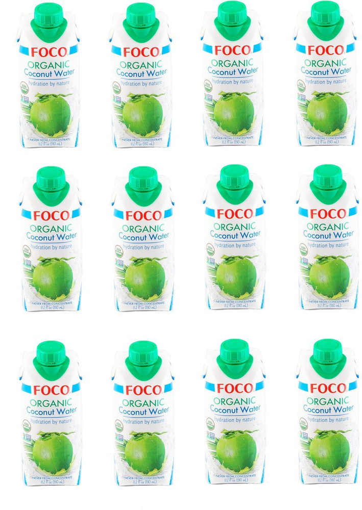 Кокосовая вода FOCO органическая, 330 мл х 12 шт #1