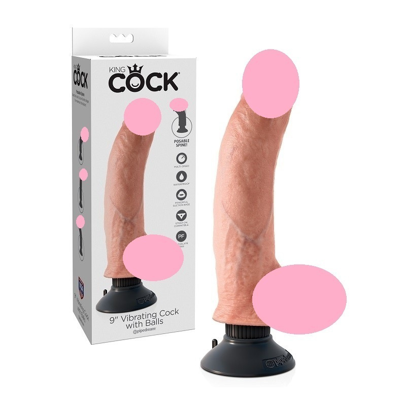 Pipedream Вибратор Vibrating Cock with Balls 9, бежевый, 22.9 см #1