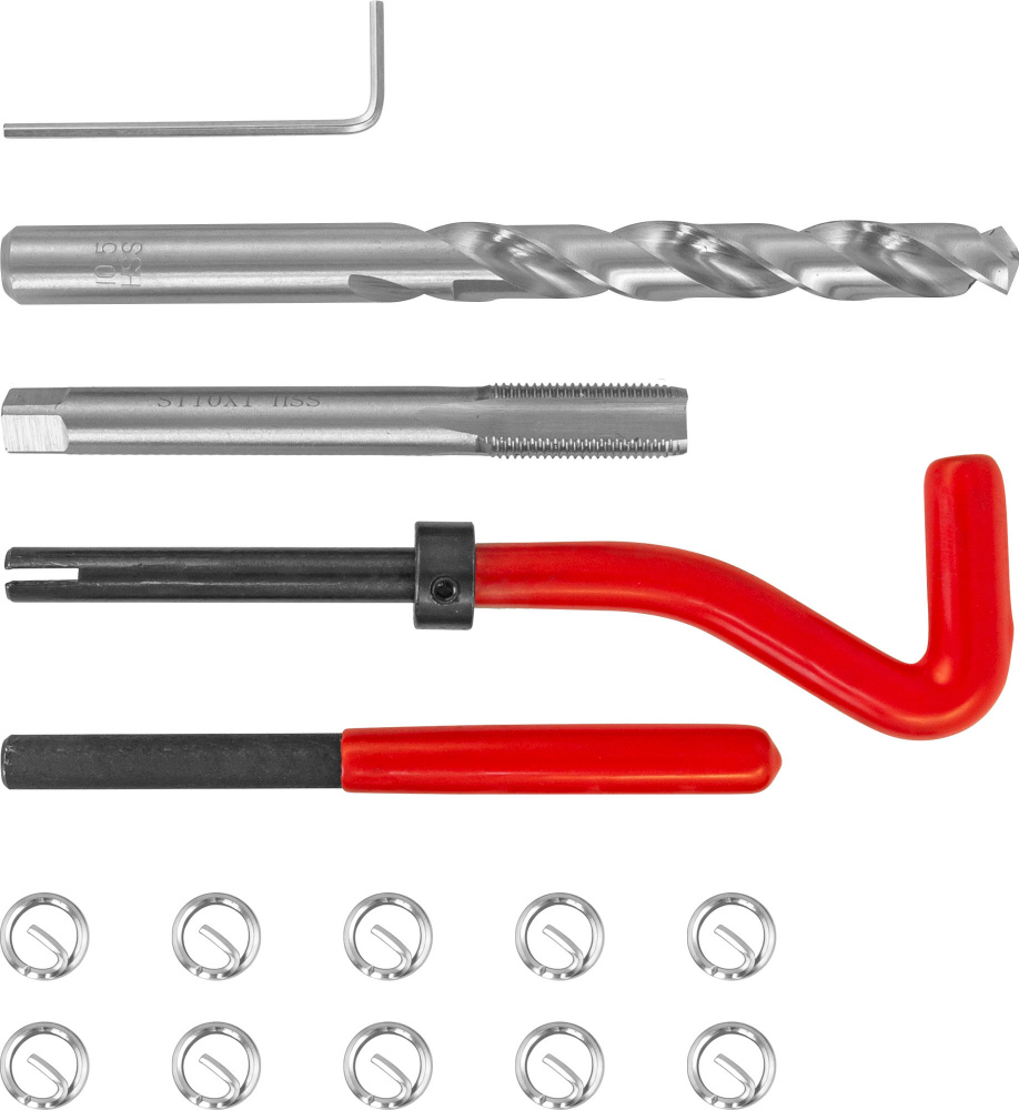 Набор для восстановления резьбы M10x1.0, 15 предметов Thorvik TRIS101  #1
