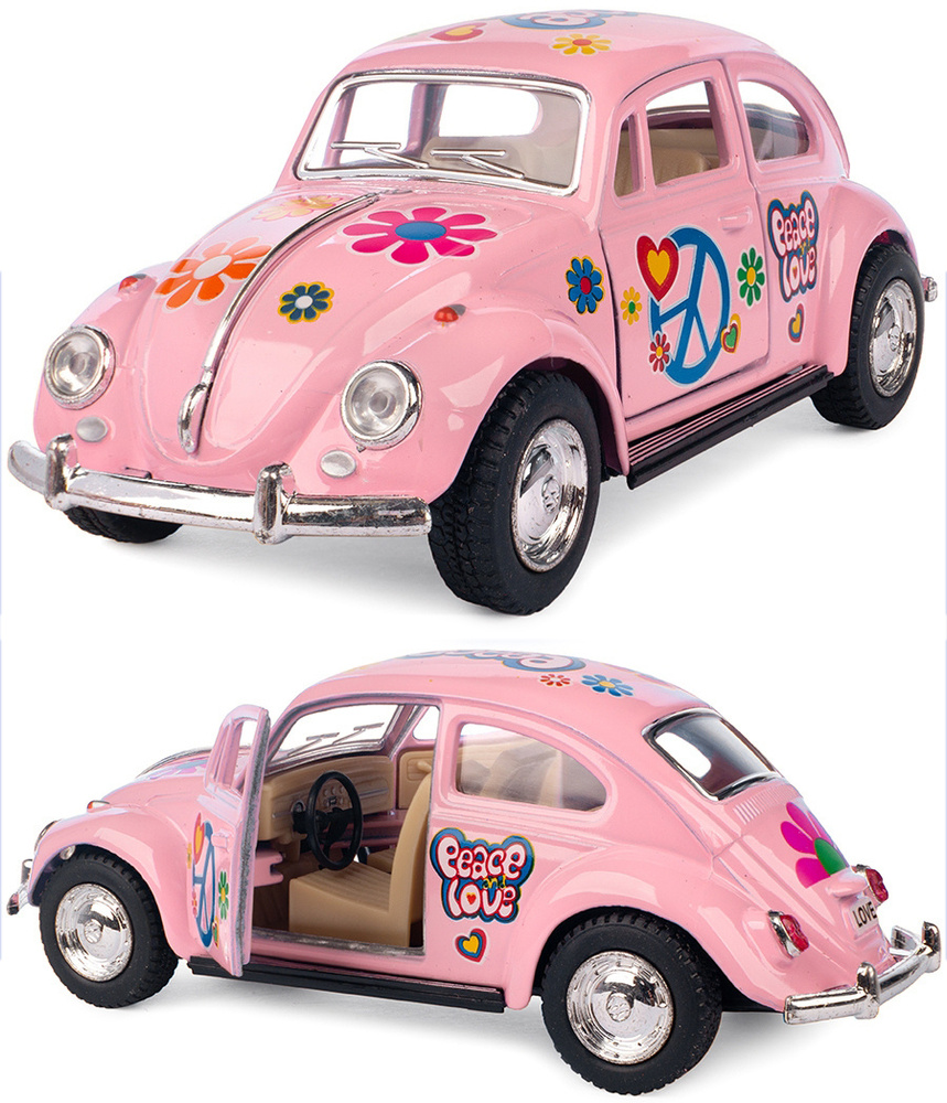 Машинка металлическая Kinsmart 1:32 1967 Volkswagen Classical Beetle (Жук) 5375DFKT инерционная, двери #1