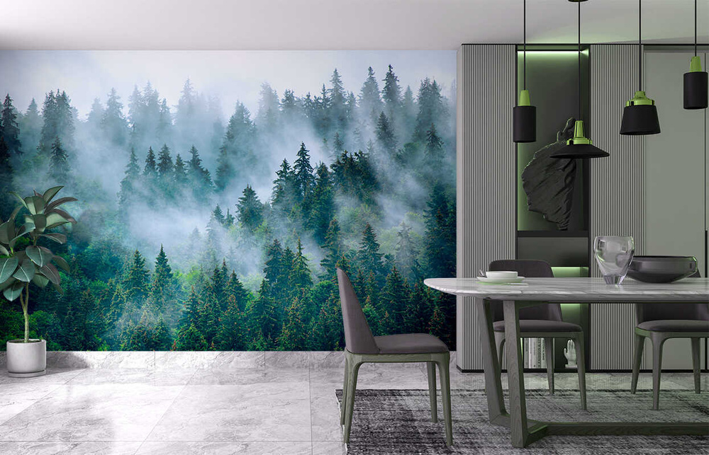 Фотообои на стену BRUSH STUDIO "Туманный лес" 400x250 см. - купить по выгодной цене в интернет-магазине OZON (536636186)