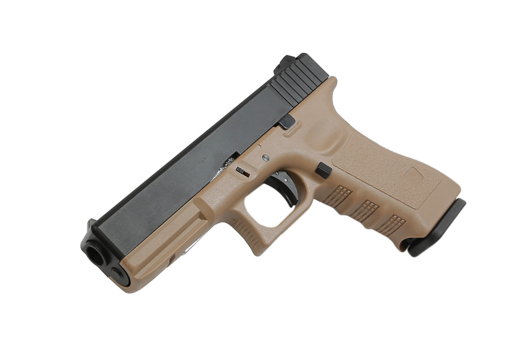 Пистолет страйкбольный (KJW) GLOCK G17 GBB GAS, металлический слайд, KP17.GAS-TAN #1
