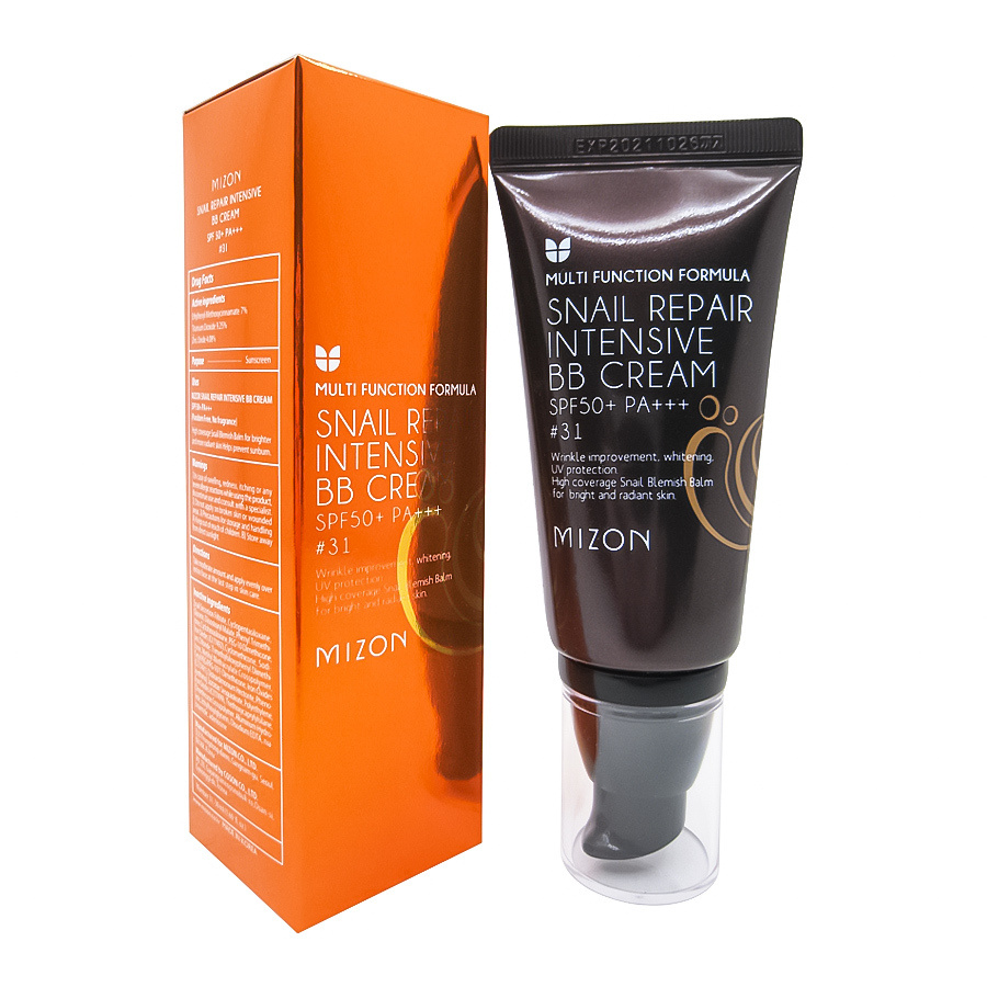 MIZON Snail Repair Intensive BB Cream SPF50 РА 31 ББ-крем с экстрактом муцина улитки  #1