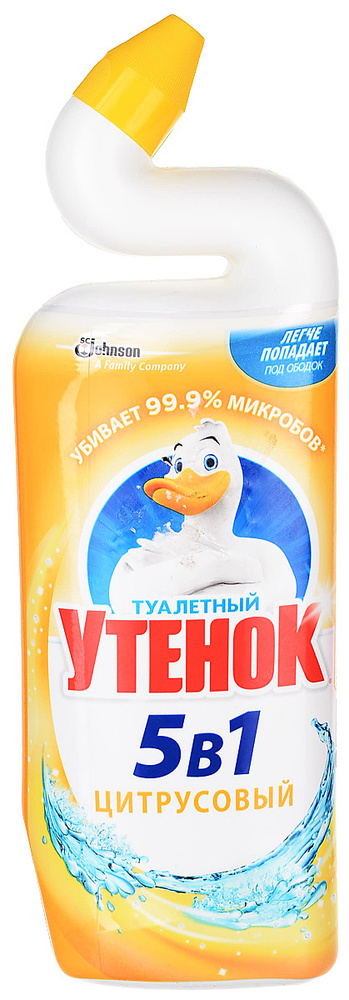 Туалетный Утёнок Чистящее средство для унитазов 5 в 1 Цитрусовый, 900 ...