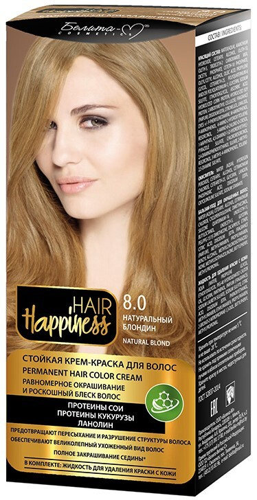 Белита-М Краска для волос Крем HAIR HAPPINESS Стойкая тон №8.0 ...