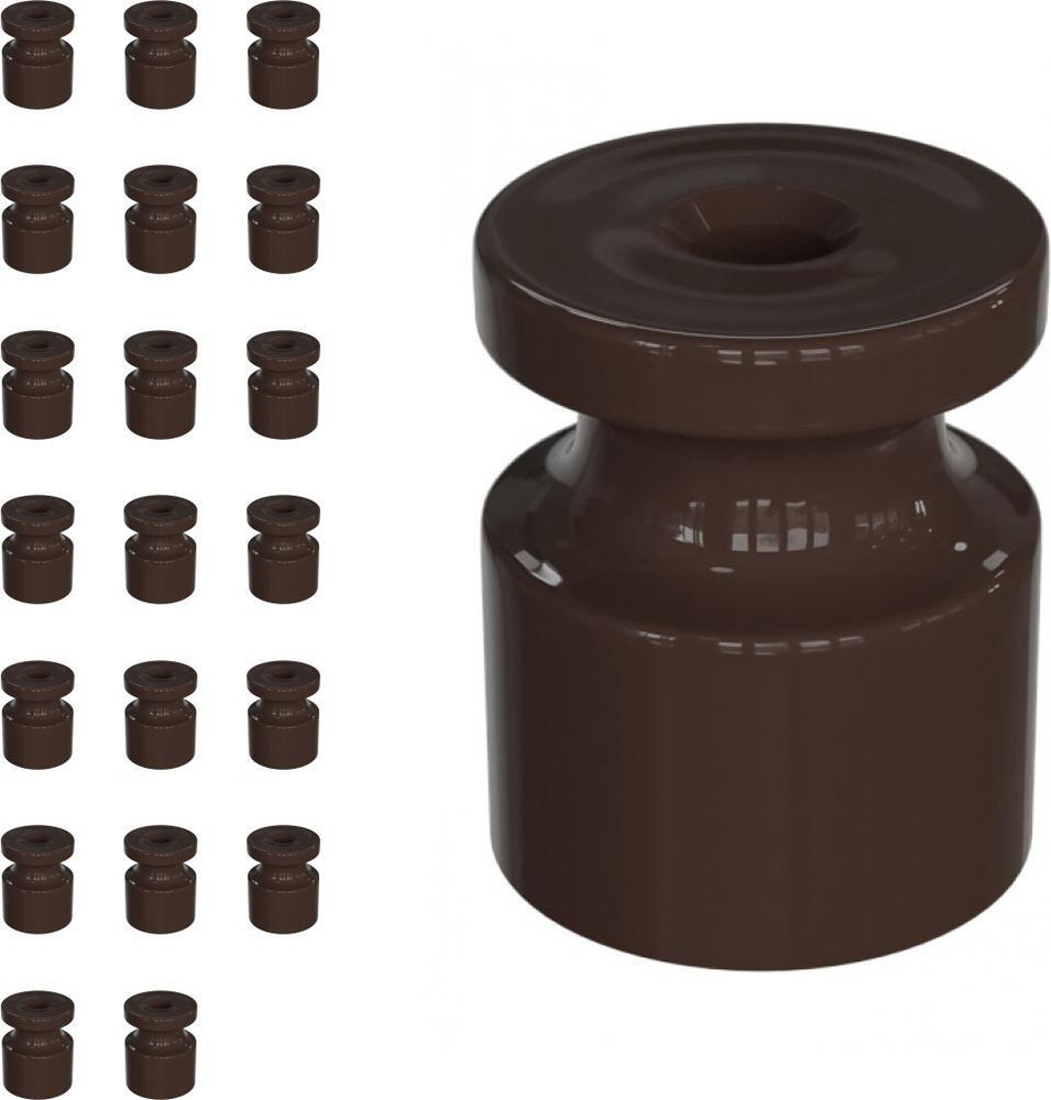Изолятор Мезонинъ Усадьба коричневый для наружного монтажа витой проводки (комплект из 20 шт)  #1
