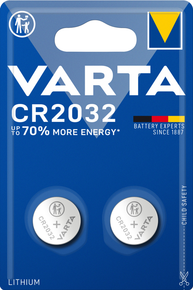 Varta Батарейка CR2032, Li (литиевый) тип, 3 В, 2 шт #1