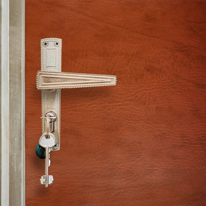 Комплект для обивки дверей, "Эконом", коричневый, 110 x 205 см: иск.кожа, поролон 3 мм, гвозди  #1