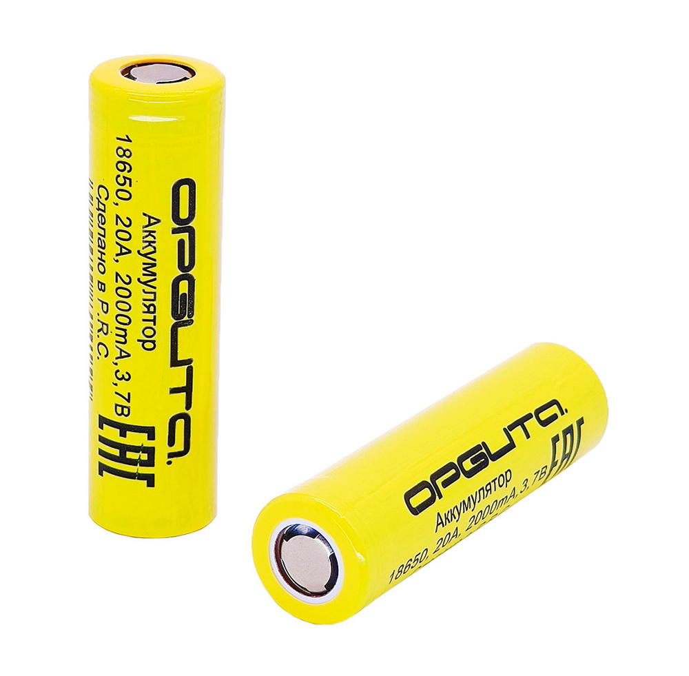 18650 высокотоковый аккумулятор 2000mAh 3.7В 20A ОРБИТА 2шт - купить с ...