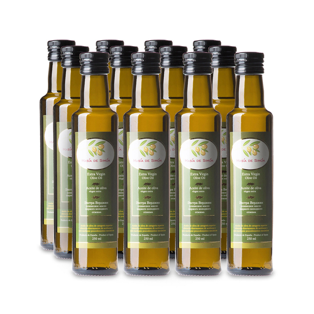 НАБОР Masia de Simon Масло оливковое Extra Virgin 3л (12 бутылок по 250 ...