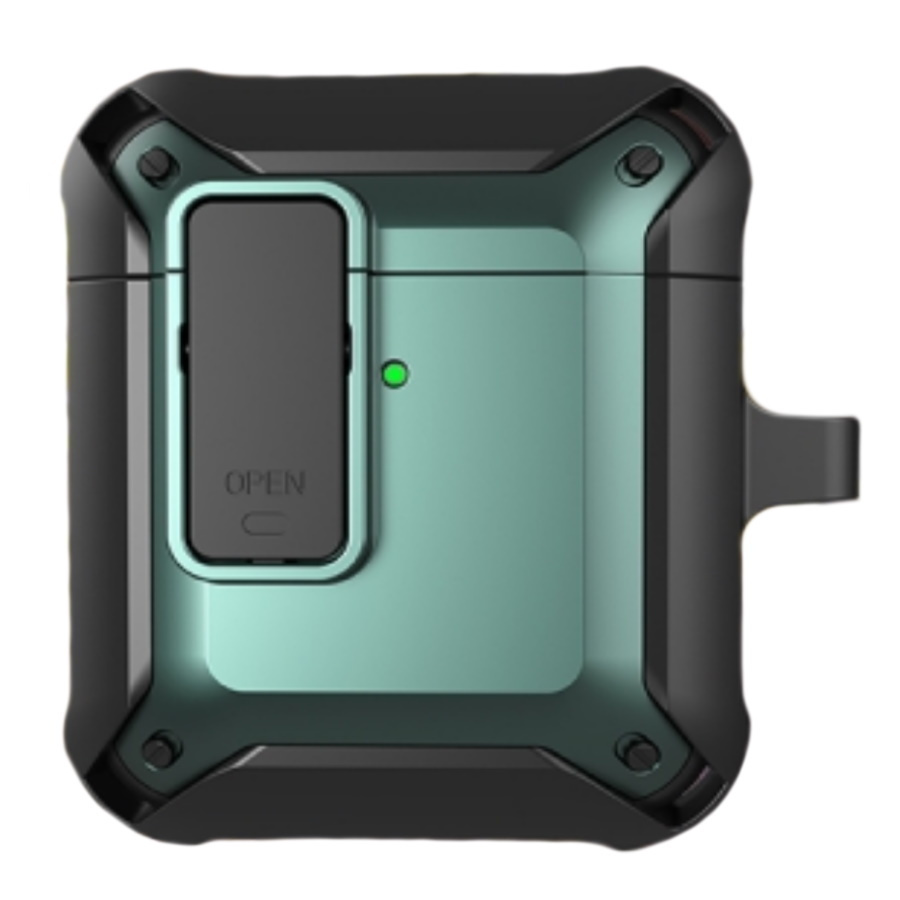 Чехол для AirPods 1 / 2 WiWU Mecha AirPods Case Black + Green #1