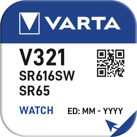 Varta Батарейка 321 (SR65, SR616), Серебряно-цинковый тип, 1,55 В, 1 шт  #1