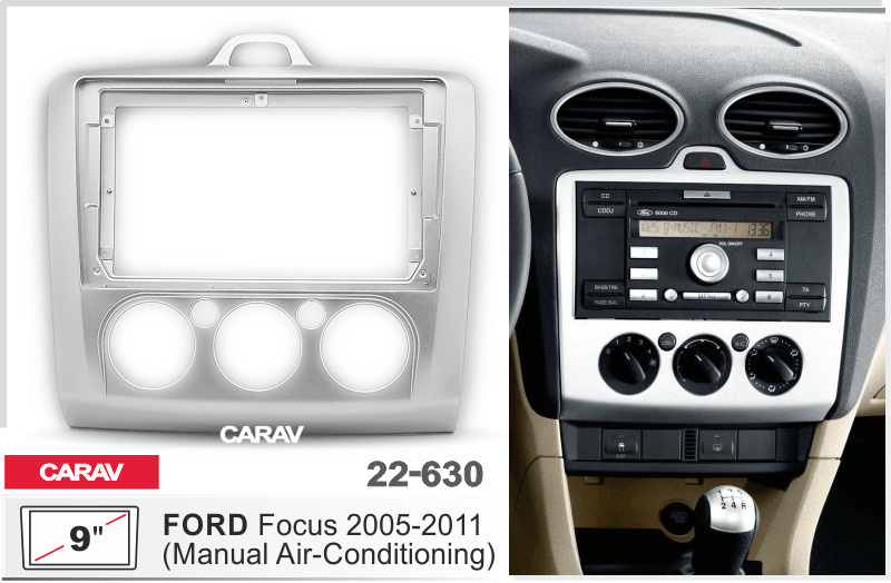 Переходная рамка 9" Android для FORD Focus 2005-2011 без климат контроля CARAV 22-630  #1