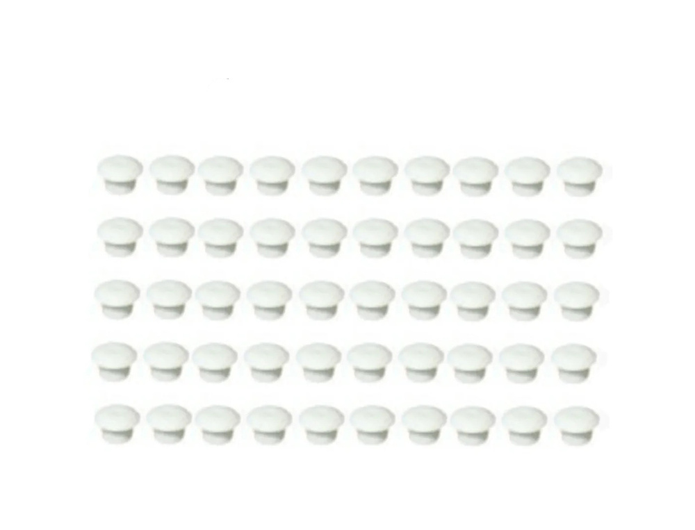 Заглушка мебельная D5 мм, белая, 500 шт / комплект пластиковых декоративных заглушек - протекторов  #1