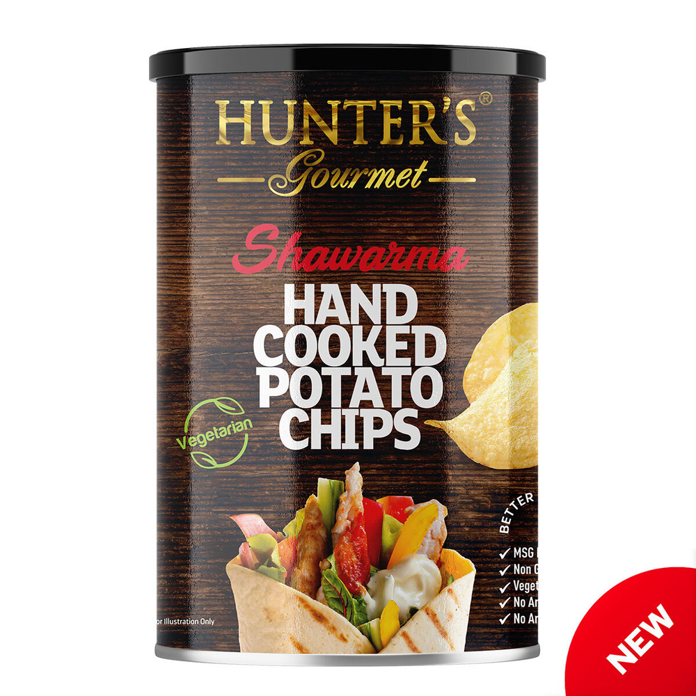 Картофельные чипсы натуральные, приготовленные вручную Hunter's Gourmet "Шаверма", (150г) ОАЭ  #1