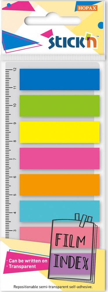 Закладки самоклеющиеся пластиковые Stick'n 27086 45x12мм, 8 цветов, в упаковке, 10 листов  #1