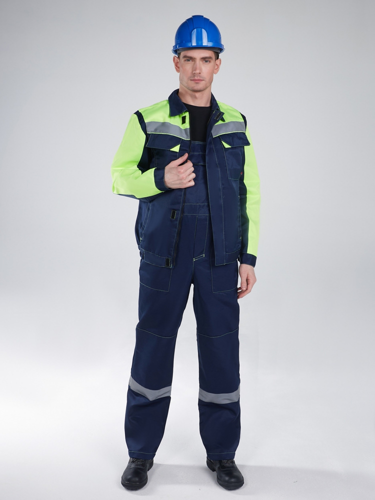 Костюм Сфера NEW (тк.Смесовая,210) п/к, т.синий/лимонный, 60-62; 170 ...