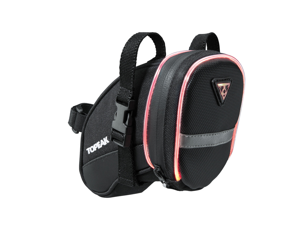 Сумка подседельная со светящейся окантовкой TOPEAK AERO WEDGE iGLOW на ремнях, S #1