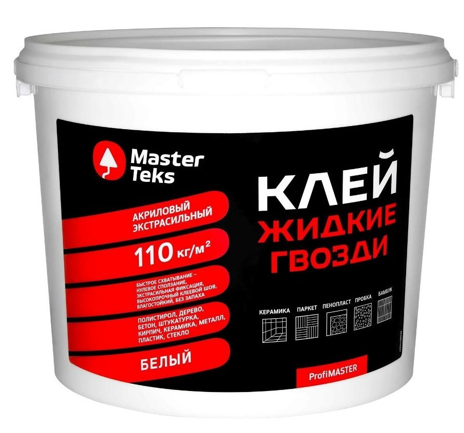 Клей акриловый MasterTeks PM экстрасильный, белый 4,5 кг #1