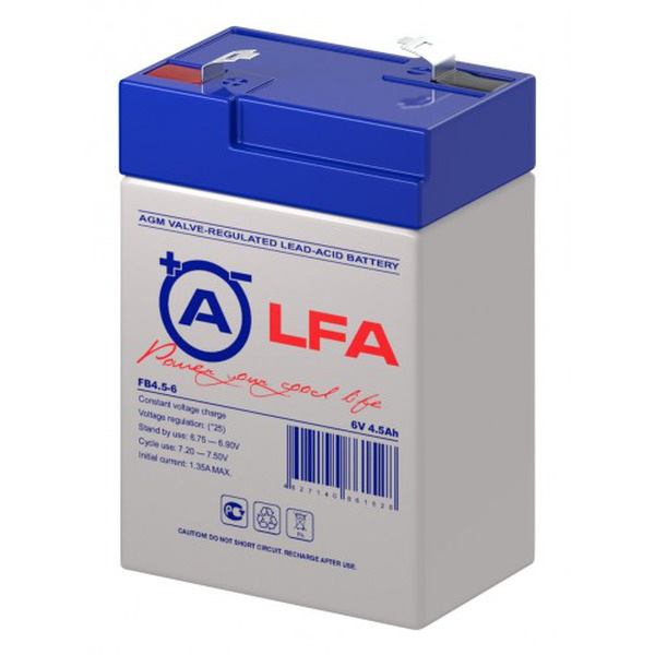 Свинцово-кислотный аккумулятор ALFA Battery FB4.5-6 (6В 4.5Ач /6V 4.5Ah) для фонарей/ИБП/аварийного освещения, #1