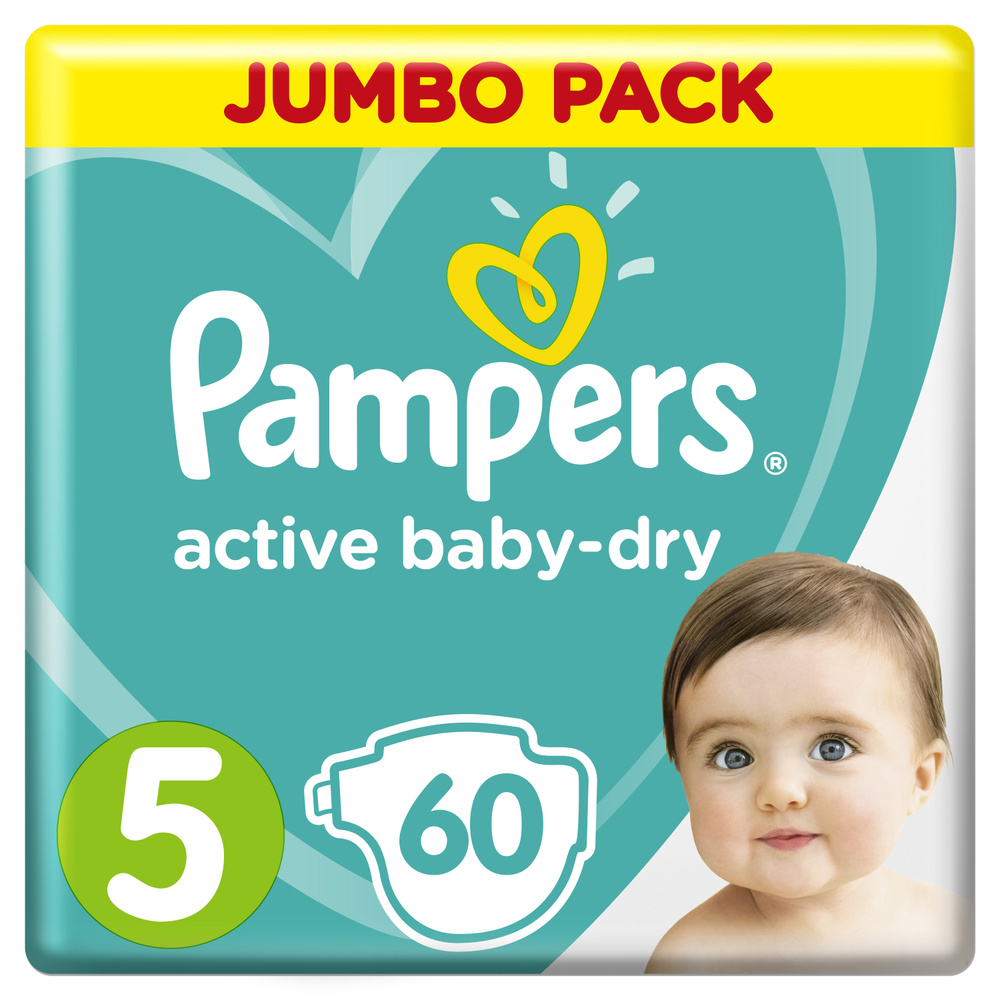 Подгузники Pampers Active Baby-Dry для малышей 11-16 кг, 5 размер, 60 шт  #1