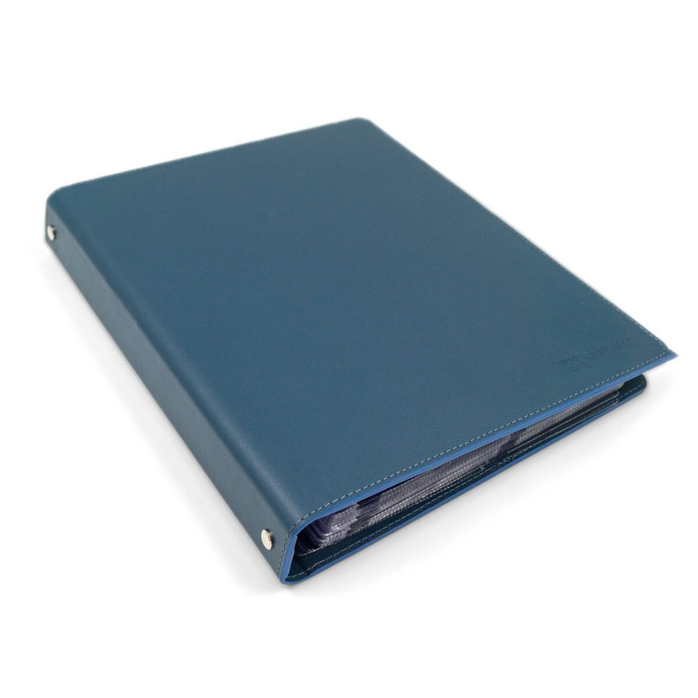 Кожаная папка А4 на кольцах / настольная визитница, папка сшиватель ...