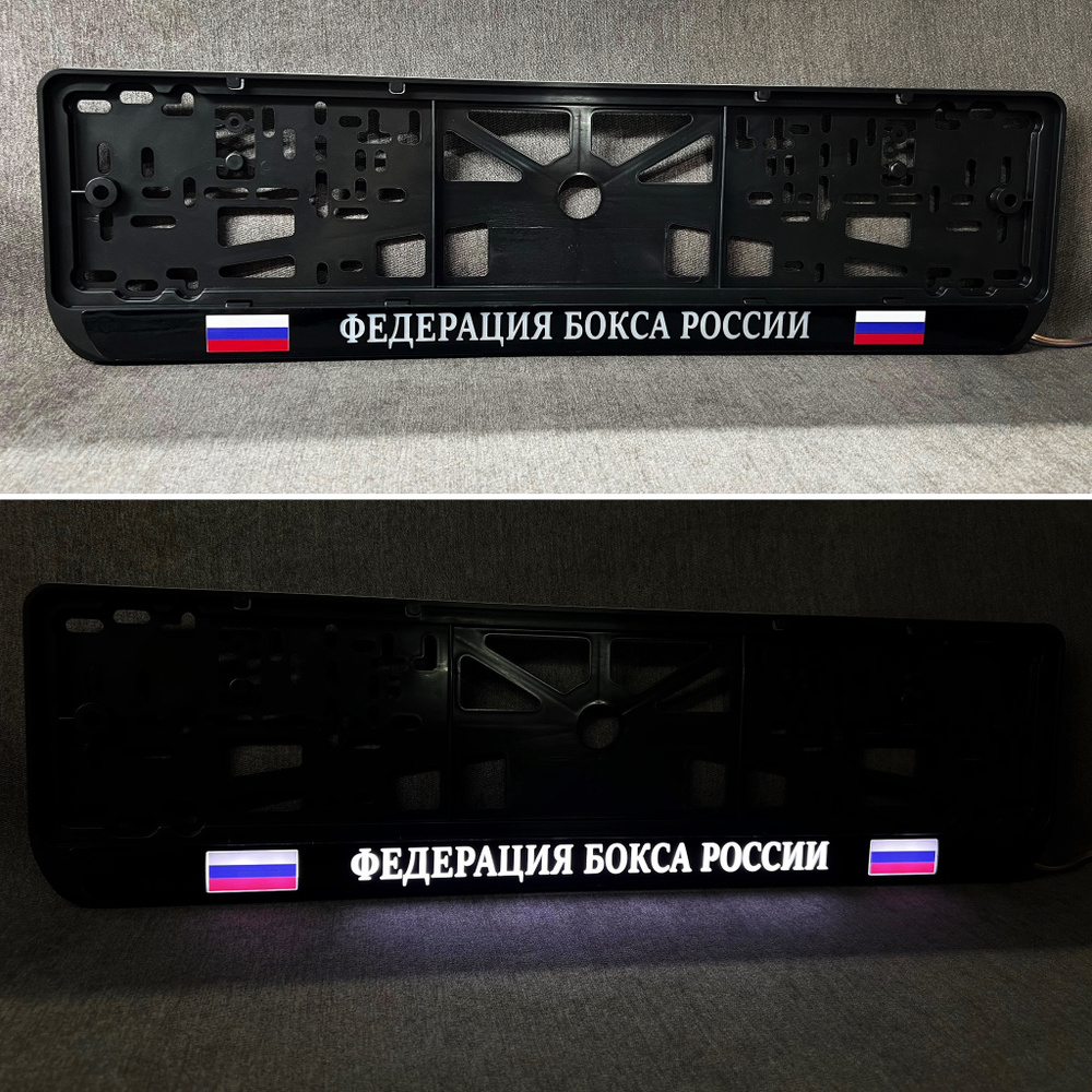 LED  номерного знака с подсветкой надписи Федерация Бокса России .