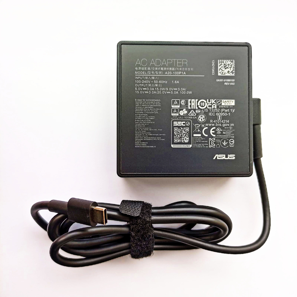 Блок питания ASUS 20V 5A 100W A20-100P1A USB TYPE-C для игровых ноутбуков  ROG Zephyrus G14 GA401 G15 GA503