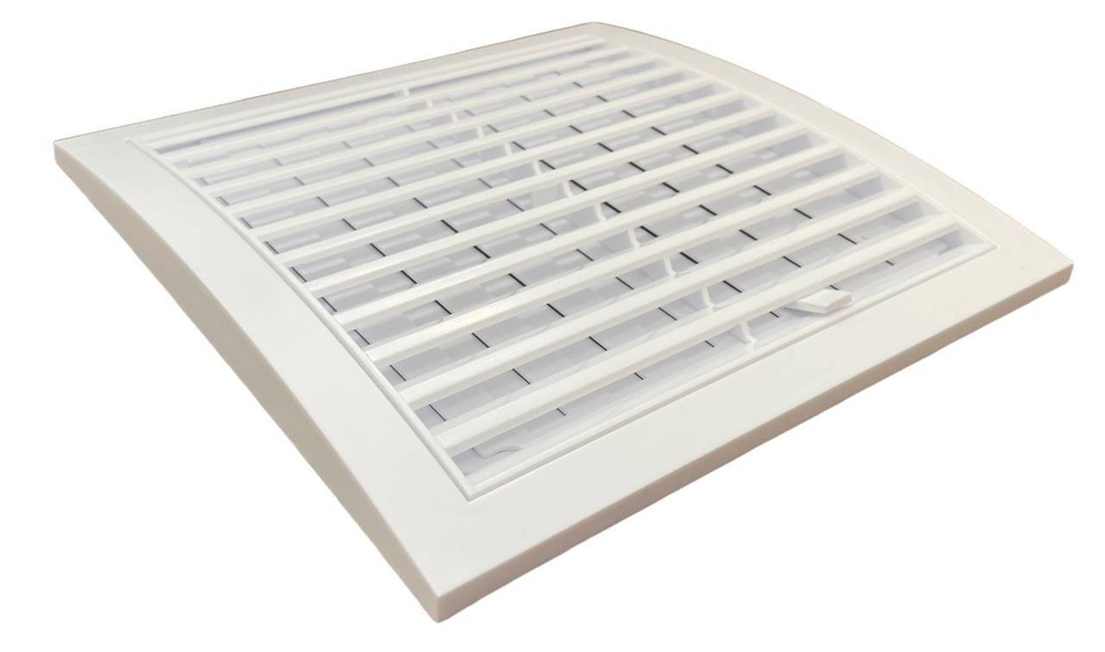 Вентиляционная решетка 220х320 разъемная со шторкой в рамке белая из ABS пластикa  #1