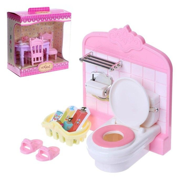 Мебель для куклы барби - ванная комната, душ, туалет, умывальник