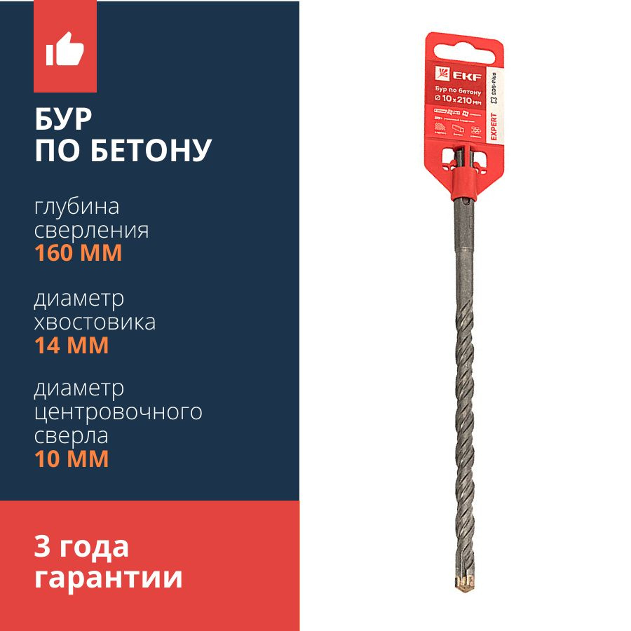 Бур для перфоратора по бетону, кирпичу и камню, серия "EXPERT ...