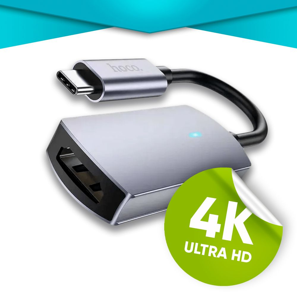 Переходник Type-C to HDMI hoco UA20 для передачи видео изображения / OTG  Type-C to HDMI Converter / 4K ULTRA HD / переходник для MacBook - купить с  доставкой по выгодным ценам в