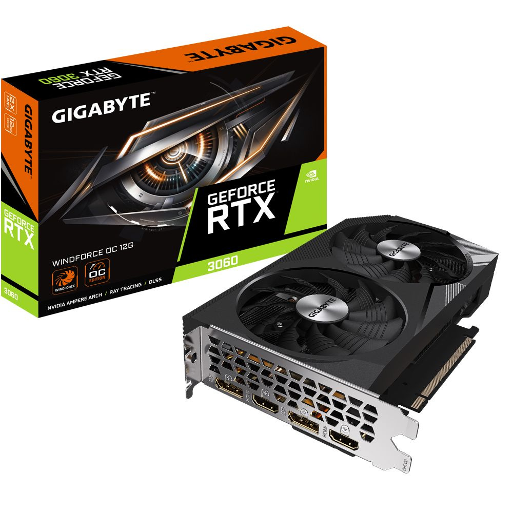 Gigabyte Видеокарта GeForce RTX 3060 WINDFORCE OC 12 ГБ (GV-N3060WF2OC-12GD) #1