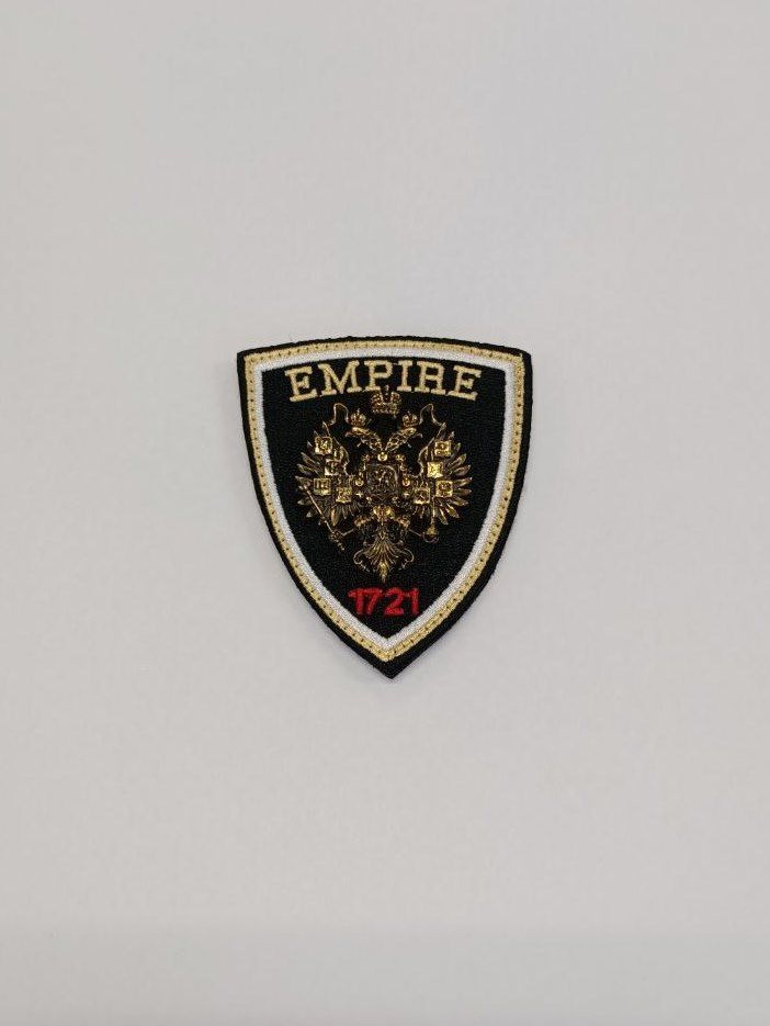 Шеврон (нашивка, патч) "Российская Империя герб" с латунью, треугольный ...