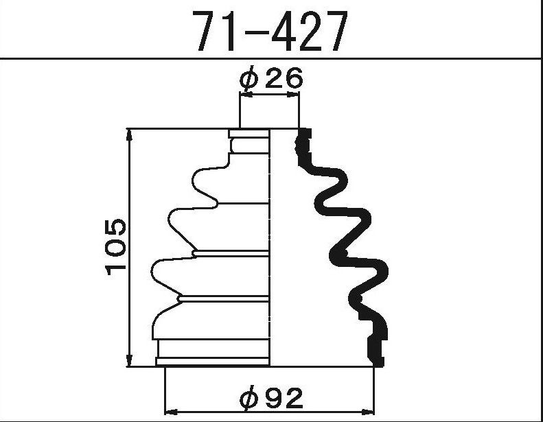 Пыльник шруса внешнего Maruichi 71-427 - MARUICHI RUBBER арт. 71-427 ...