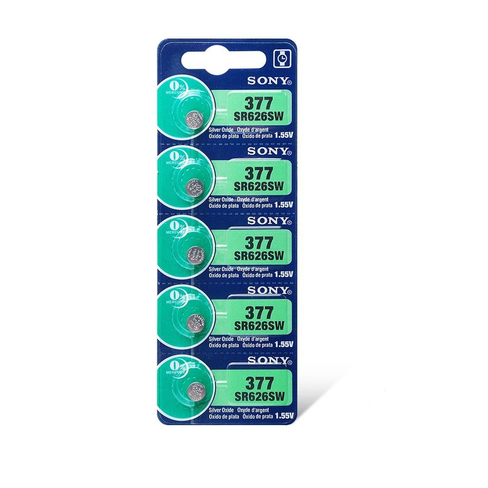Sony Батарейка 376, 377 (SR66, SR626), Оксид-серебряный тип, 1,55 В, 5 ...