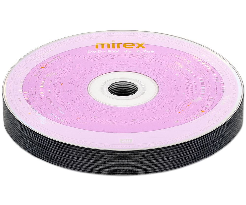 Перезаписываемый диск Mirex DVD+RW 4,7Gb 4x bulk, упаковка 10 шт ...